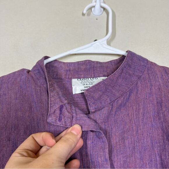 Cleo Dublin Ireland 100% Irish Linen Top Size XL - Picture 8 of 9